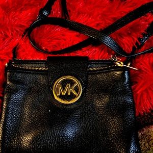 Michael Kors black leather Crossbody handbag